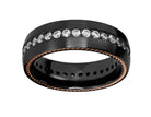 1ct. t.w. Black Zirconium and 14K Rose Gold Men's Wedding Ring