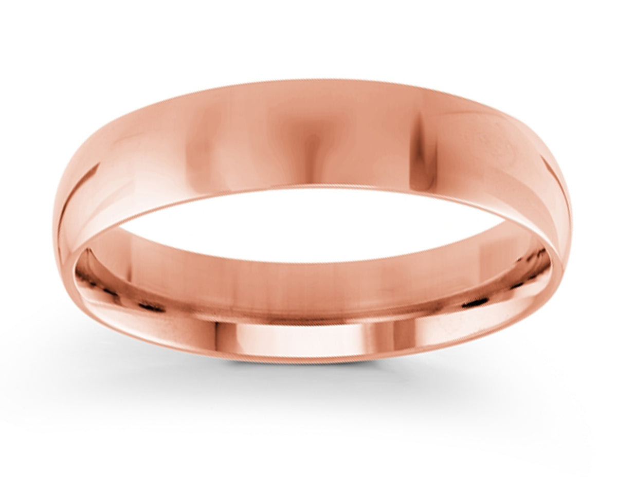 5mm Plain Wedding Band in 14K Rose Gold