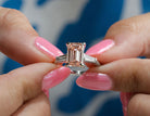 3 1/2ct. t.w. Pink Emerald Cut Newborn Lab Created Diamond Engagement Ring in 14K White Gold