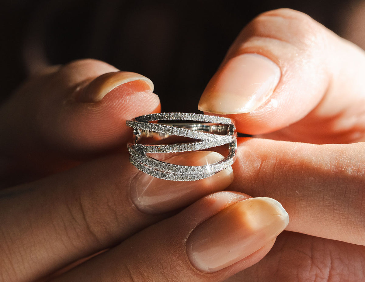 2/5ct. t.w. Diamond Crossover Fashion Ring in 14K White Gold