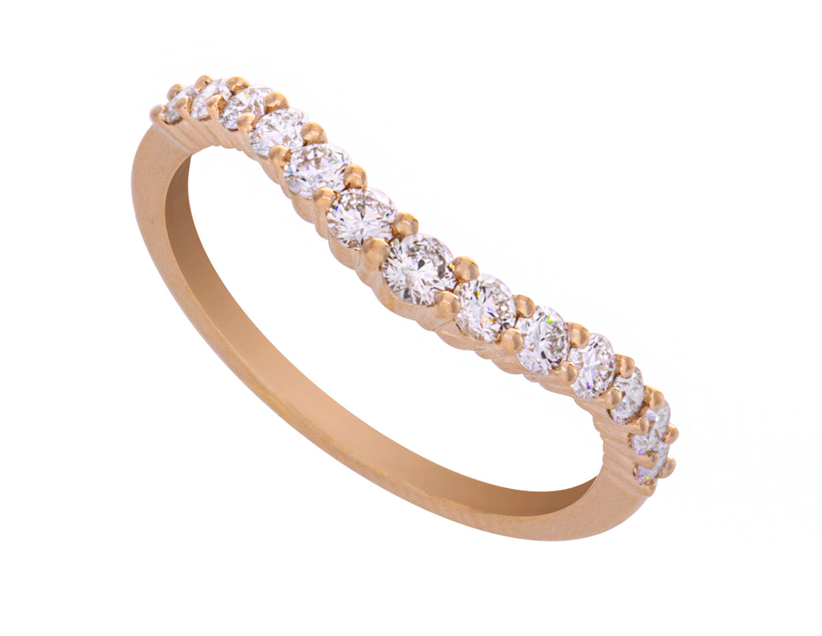 1/2ct. t.w. Chevron Diamond Anniversary Ring in 14K Yellow Gold