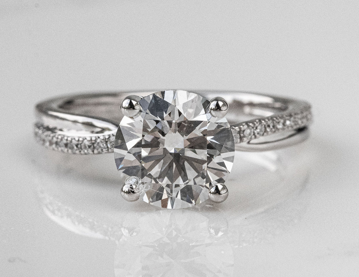 2 3/4ct. t.w. Round Cut Newborn Lab Created Diamond Engagement Ring in 14K White Gold