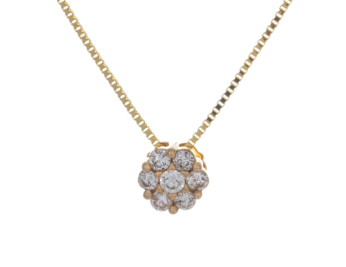 1/4ct. t.w. Diamond Cluster Pendant in 14K Yellow Gold