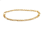 Gold Solid Figaro Chain Bracelet in 10K Yellow Gold