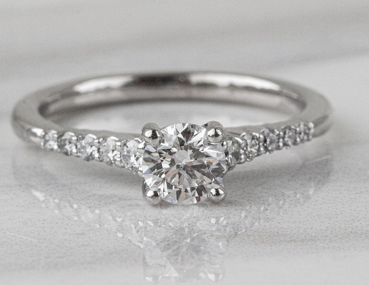 3/4ct. t.w. Round Cut Diamond Engagement Ring in 14K White Gold