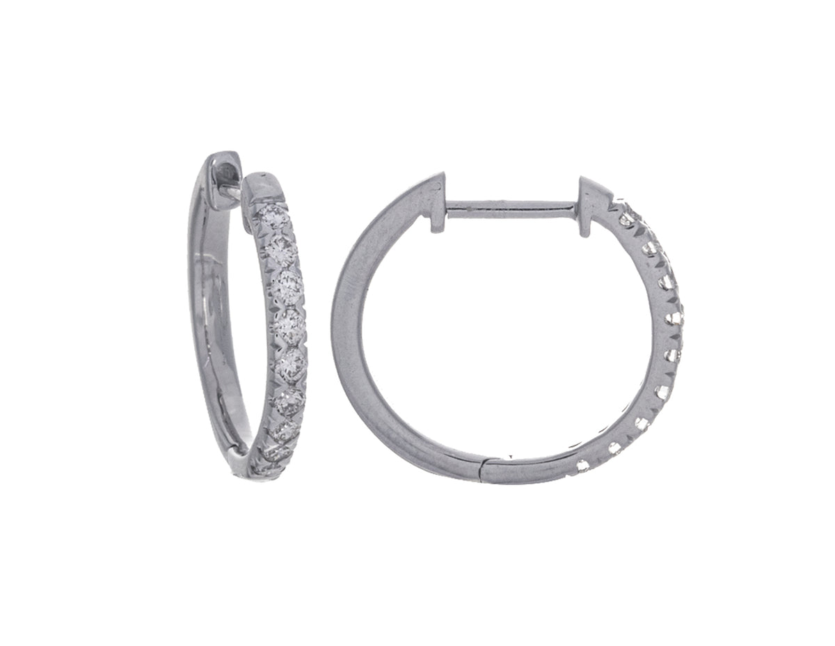 1/3ct. t.w. Diamond Hoop Earrings in Sterling Silver