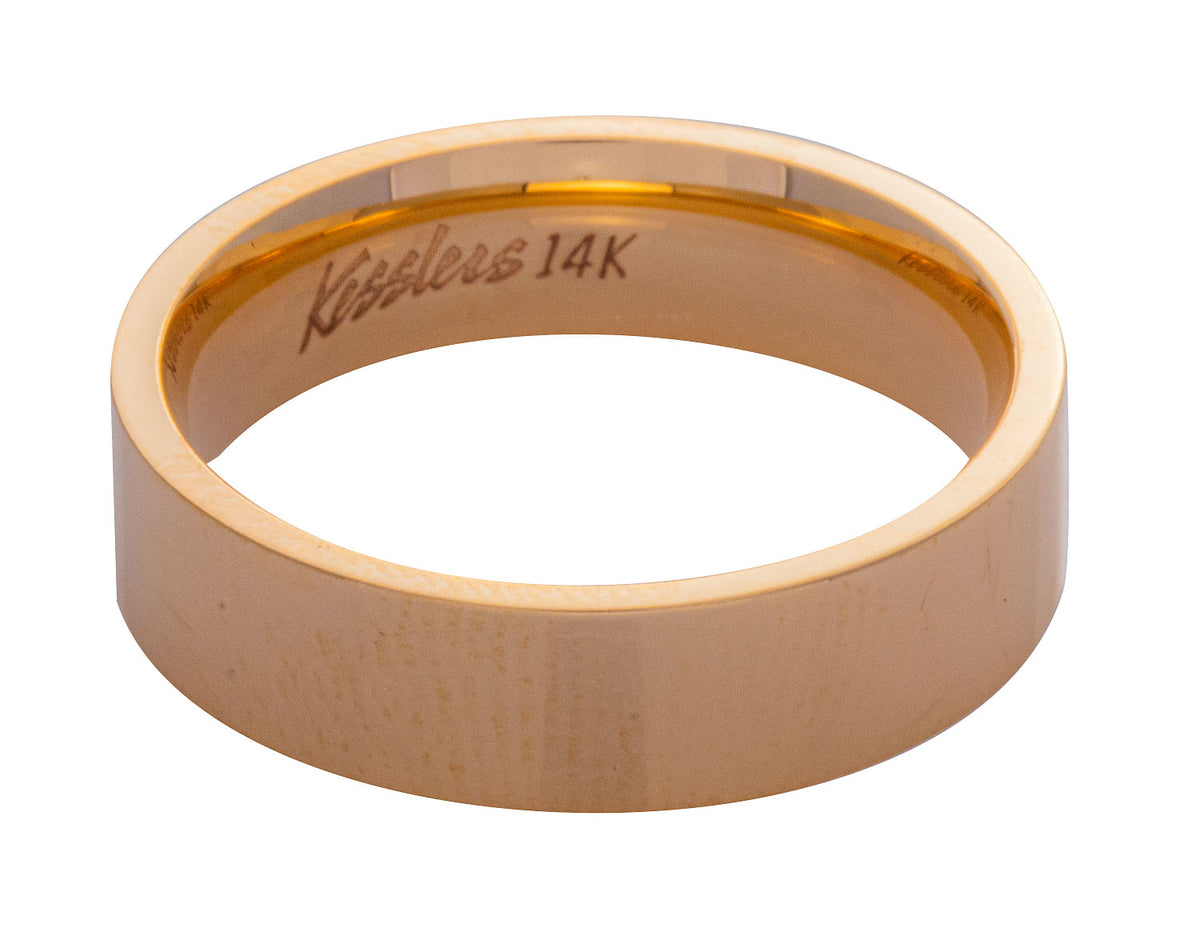 5mm Plain Flat Wedding Band in 14K Yellow Gold