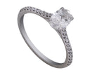 7/8ct. t.w. Oval Cut Diamond Engagement Ring in 14K White Gold