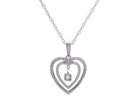 .03ct. t.w. Round Cut Shimmering Diamond Heart Pendant in Sterling Silver