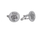 Rhodium-Plated LogoArt University of Wisconsin Badger Cuff Links in Sterling Silver