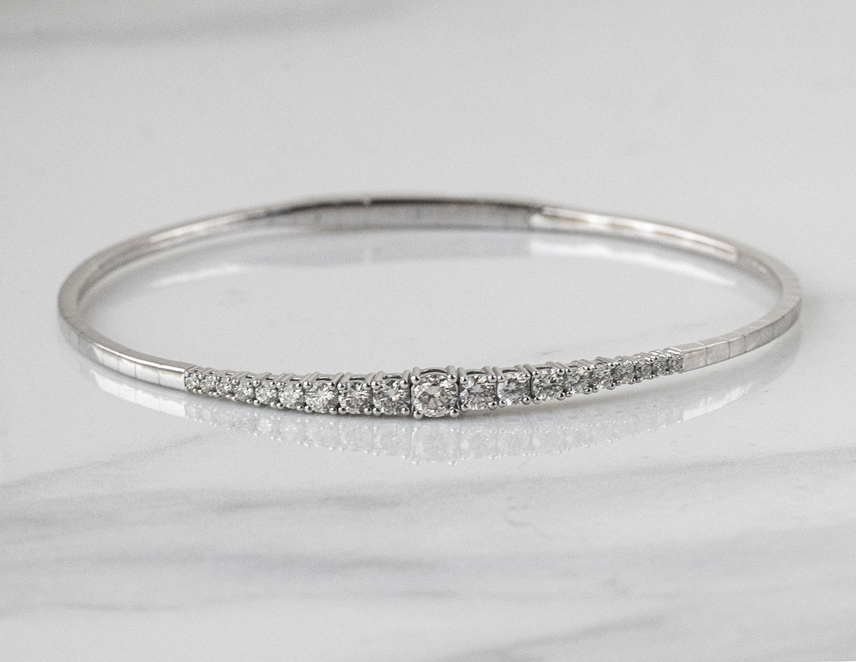 7/8ct. t.w. Diamond Bangle Bracelet in 14K White Gold