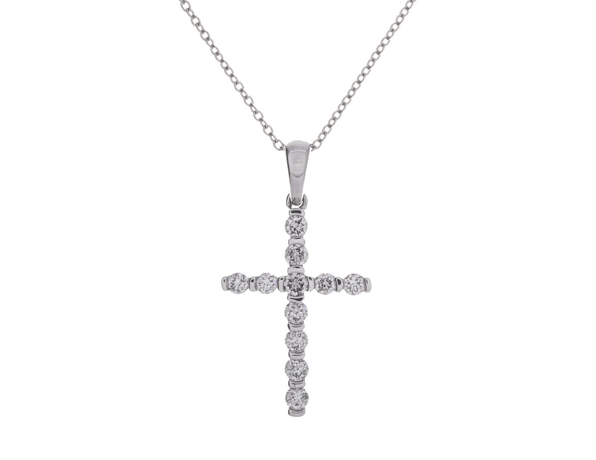 2/5ct. t.w. DIamond Cross Pendant in 10K White Gold