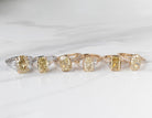 5 7/8ct. t.w. Yellow Oval Cut Newborn Lab Created Diamond Engagement Ring in 14K White and Yellow Gold