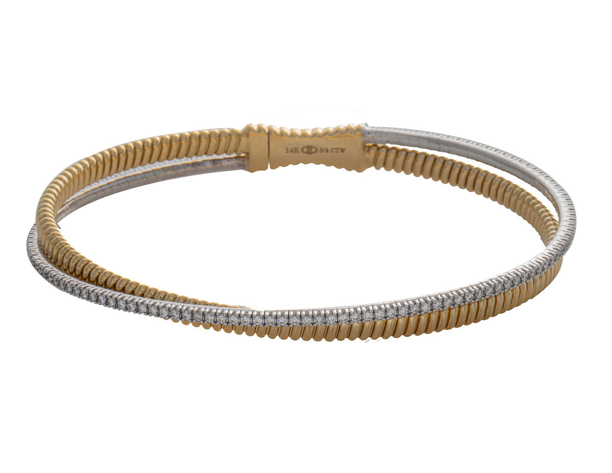 3/4ct. t.w. Diamond Flexie Bracelet in 14K Yellow and White Gold
