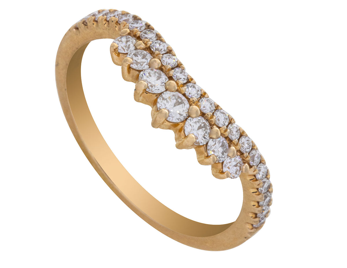 2/5ct. t.w. Chevron Diamond Anniversary Ring in 14K Yellow Gold