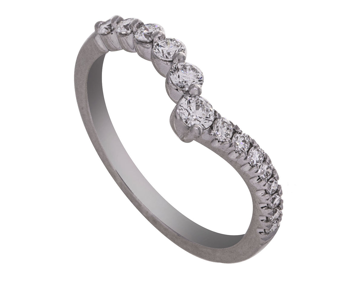 2/5ct. t.w. Chevron Diamond Anniversary Ring in 14K White Gold