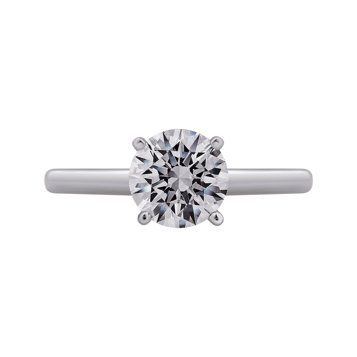 1.75mm Solitaire Engagement Ring in 14K White Gold