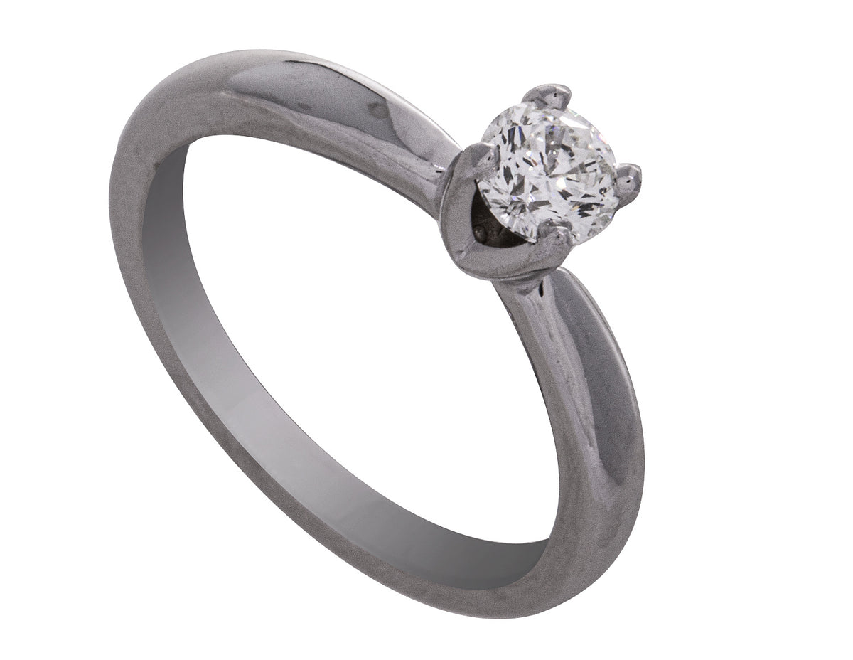 1/2ct. Solitaire Kessler 81 Round Diamond Engagement Ring in 14K White Gold
