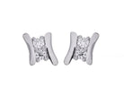 1/4ct. t.w. Newborn Lab Created 2-Stone Diamond Earrings in Sterling Silver