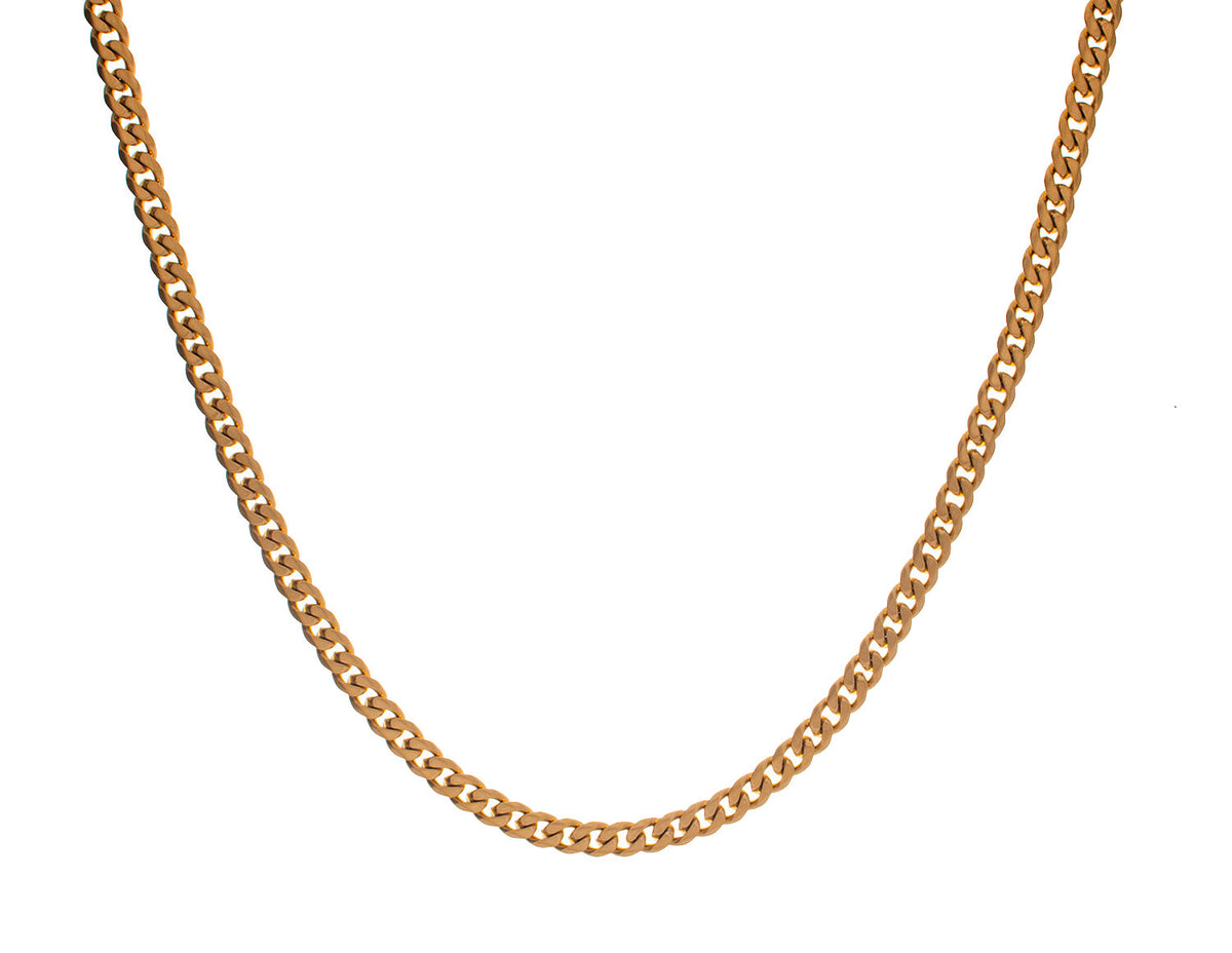 Stainless Steel/Gold-IP Matte Curb Chain