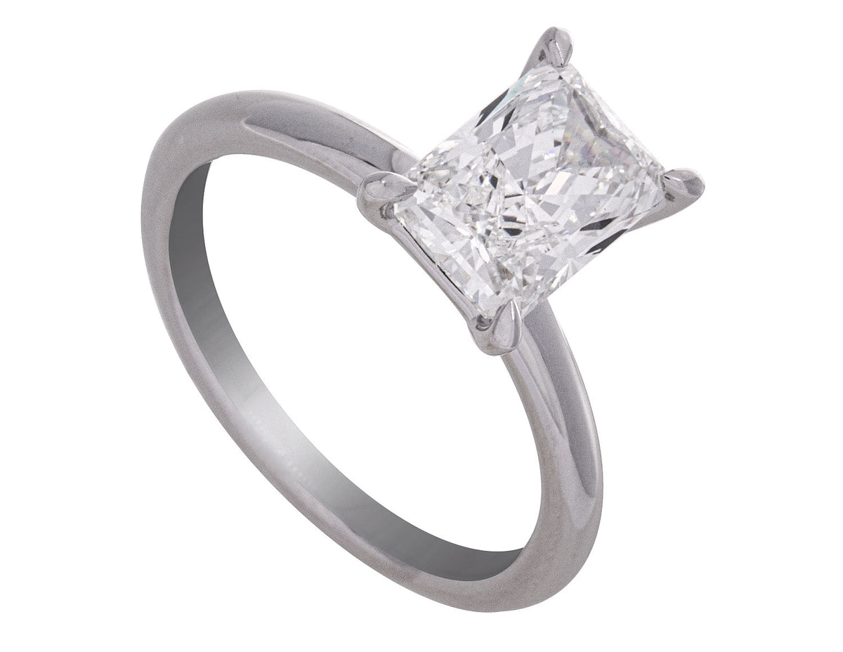 2ct. Radiant Cut Newborn Lab Created Solitaire Engagement Ring in 14K White Gold