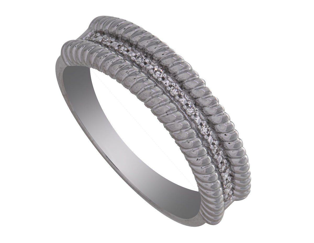 .05ct. t.w. Diamond Rope Fashion Ring in Sterling Silver