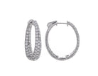 3ct. t.w. Diamond Pave Hoop Earrings in 14K White Gold