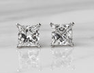 2&1/2ct. t.w. Princess Cut Diamond Stud Earrings in 14K White Gold