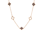 18" Crushed Black and White Diamond Reversible 5-Clover Pendant in Vermeil