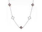 Crushed Black and White Diamond Reversible 5-Clover Pendant in Sterling Silver