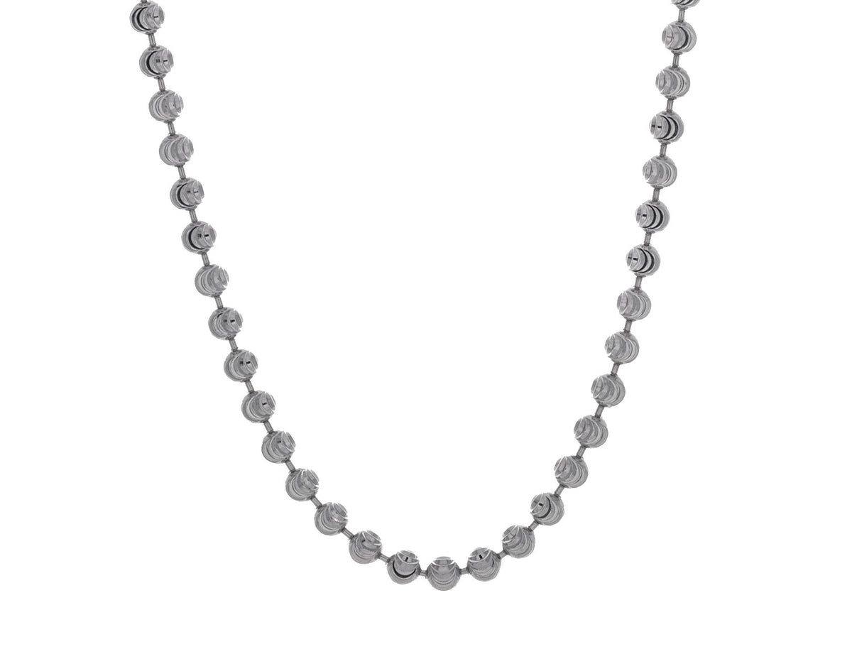 18" Diamond Cut Bead Chain in Sterling Silver