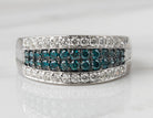 3/4ct. t.w. Blue and White Diamond Ring in 14K White Gold