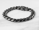 8" Gun Ion-Plated Stainless Steel Curb Bracelet