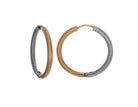 Reversible Round Hoop Earrings in 14K Yellow and White Gold