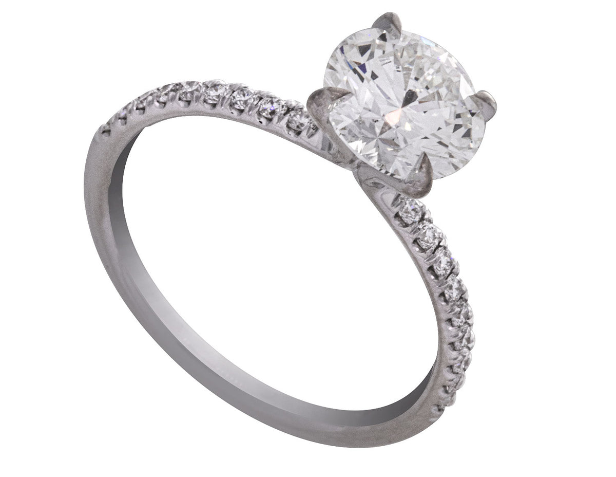 1 2/3ct. t.w. Round Cut Newborn Lab Created Diamond Engagement Ring in 14K White Gold