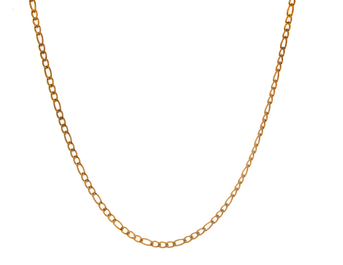 20" Polished Figaro Chain in Gold Ion-Plated Stainless Steel
