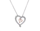 .01ct. Diamond Pendant in Sterling Silver and 10K Rose Gold