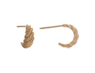 6mm Scallop Open Hoop Earrings in 14K Yellow Gold