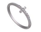 1/10ct. t.w. Diamond Cross Promise Ring in 10K White Gold