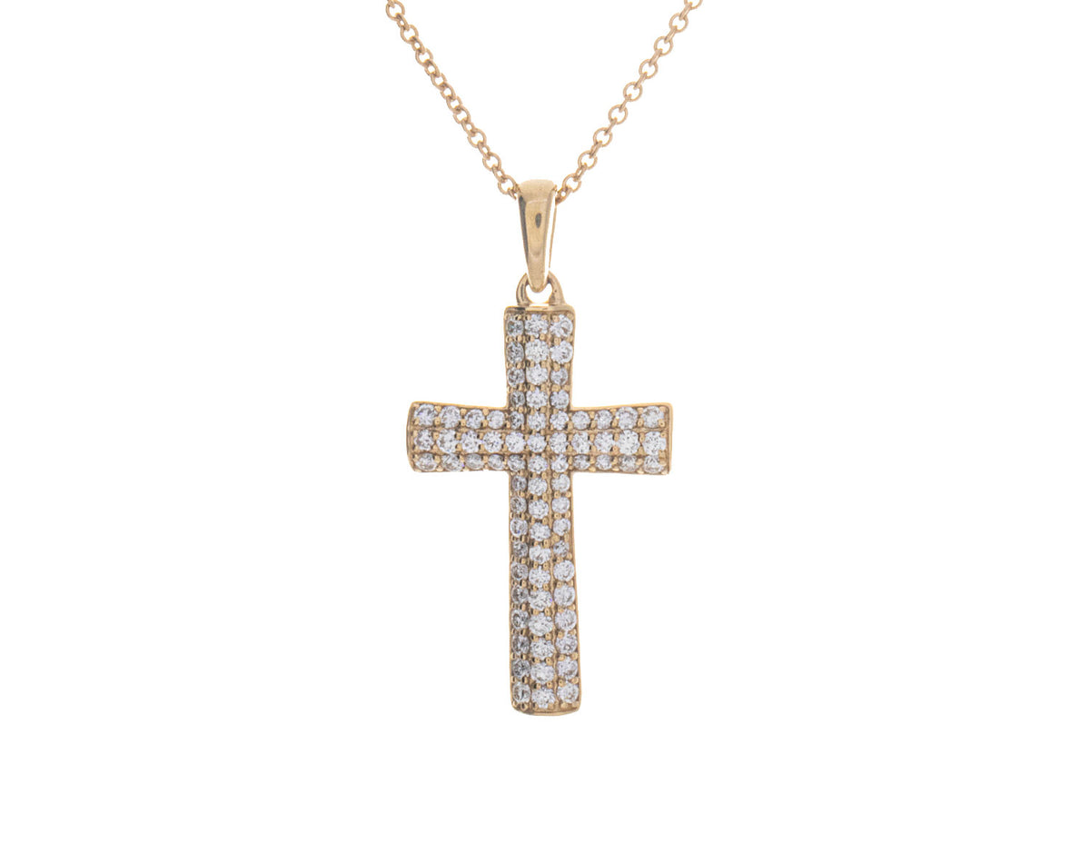 1/2ct. t.w. Diamond Cross Pendant in 14K Yellow Gold