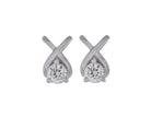 1/5ct. t.w. Kessler 81 Round Diamond Hugs and Kisses Stud Earrings in Sterling Silver