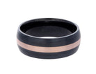 8mm 14K Rose Gold Inlay Men's Wedding Band in Black Zirconium