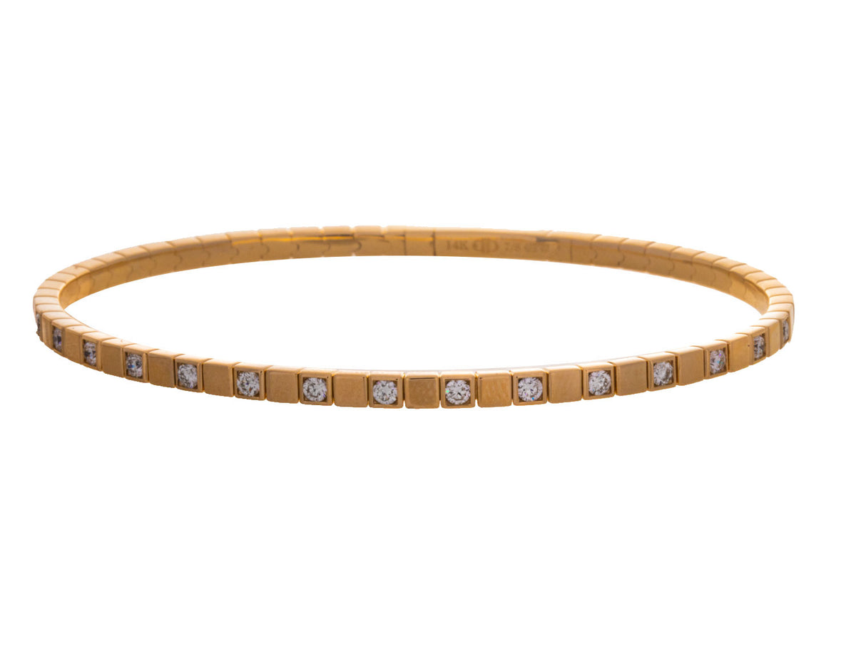 7/8ct. t.w. Diamond Flexie Bangle Bracelet in 14K Yellow Gold