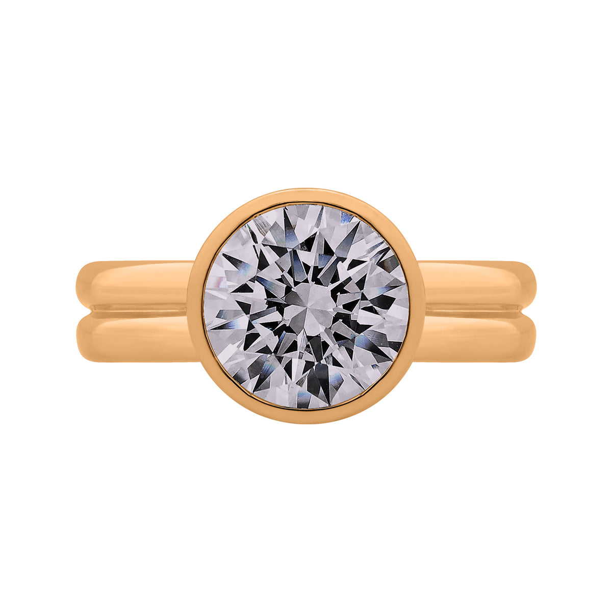4.5mm Solitaire Bezel Engagement Ring in 14K Yellow Gold