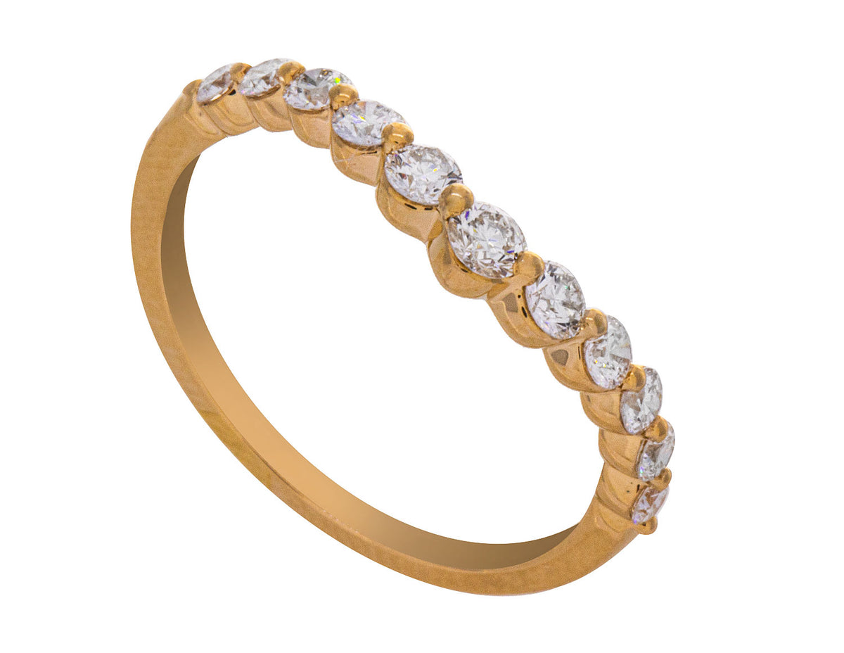 1/2ct. t.w. Chevron Diamond Anniversary Ring in 14K Yellow Gold
