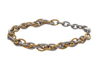 Stainless Steel & Gold-IP Two Tone Diamond Cut Oval Link Chain Bracelet