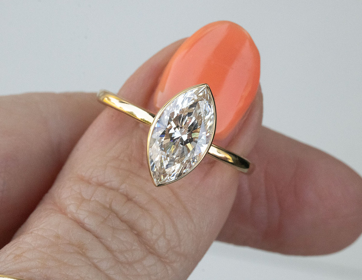 2ct. Marquise Cut Newborn Lab Created Diamond Engagement Ring in 14K Yellow Gold
