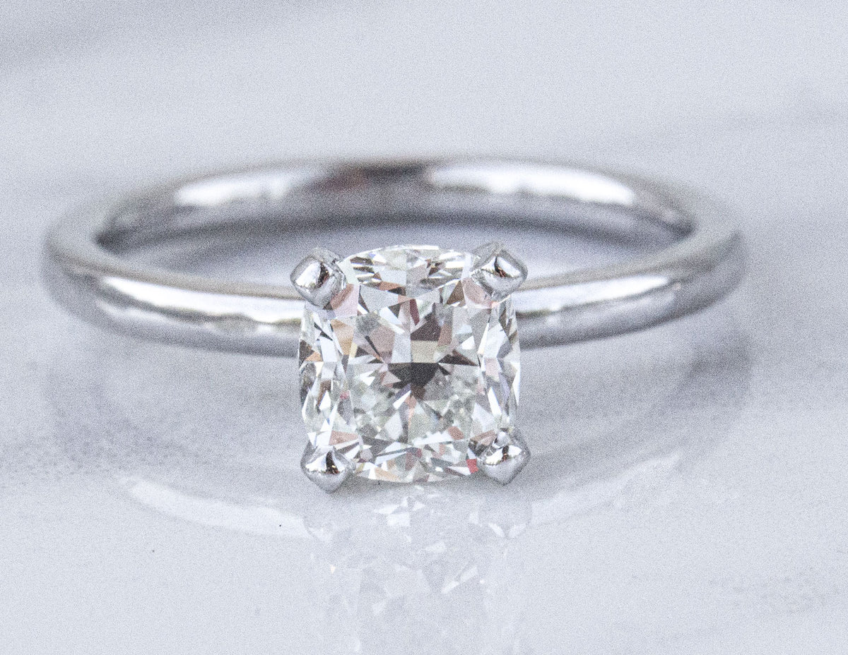 1 1/5ct. Cushion Cut Diamond Engagement Ring in 14K White Gold