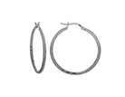 Diamond Cut Tube Round Hoop Earrings in Sterling Silver