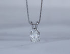 3/4ct. Oval Cut Diamond Pendant in 14K White Gold
